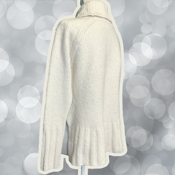 Reiss Cream Cashmere & Wool-Blend ‘Stevie’ Roll Neck Turtleneck Sweater Medium - Picture 7 of 13